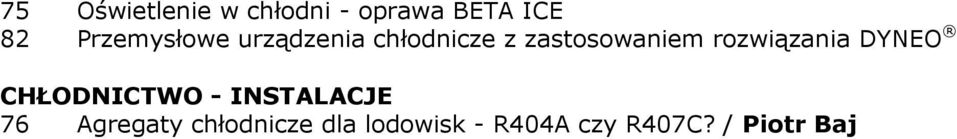 rozwiązania DYNEO CHŁODNICTWO - INSTALACJE 76