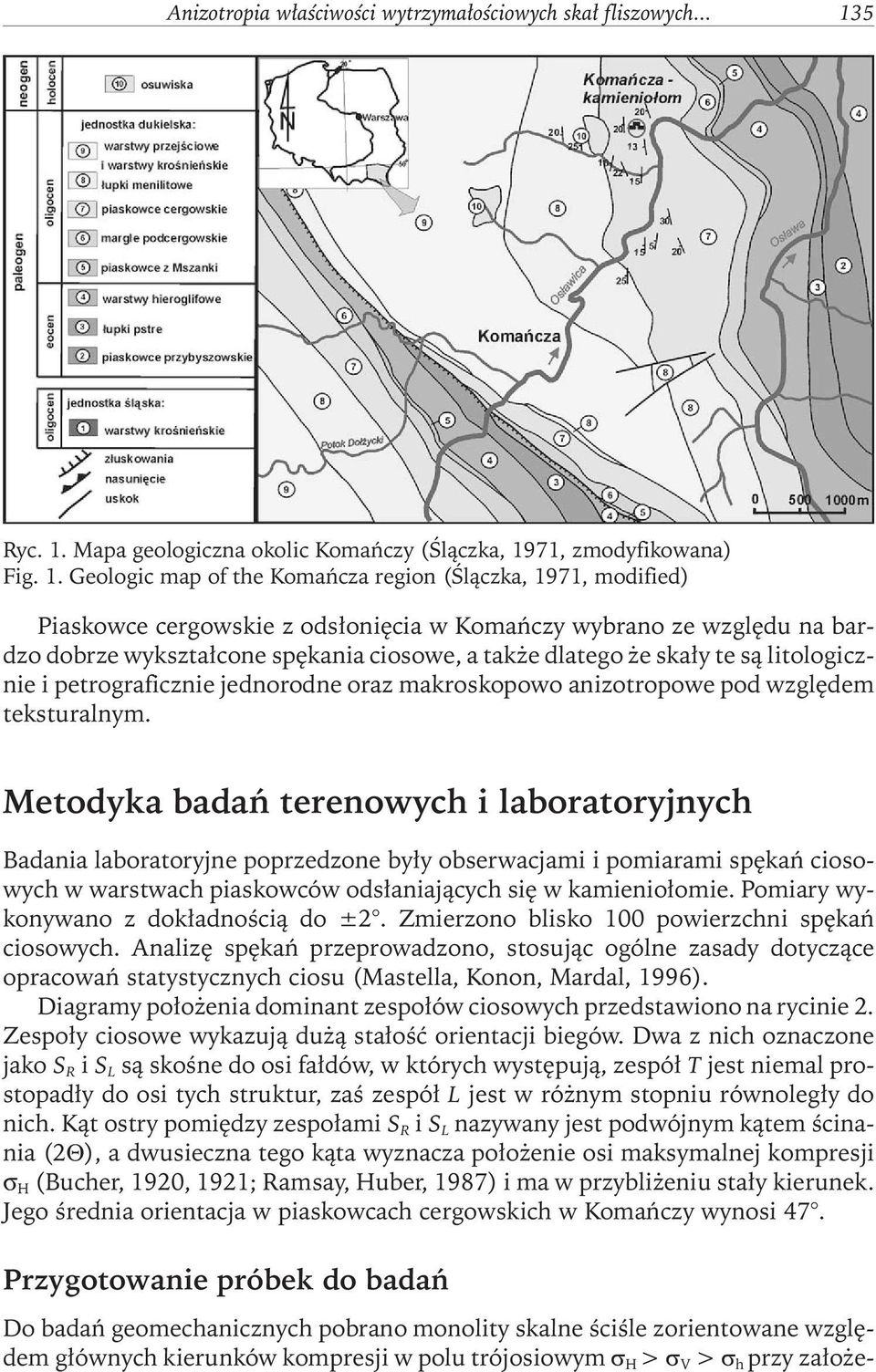 Mapa geologiczna okolic Komańczy (Ślączka, 19