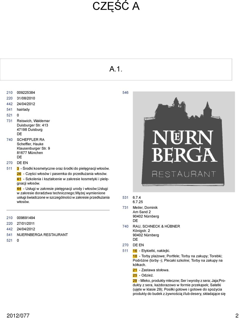 41 - Szkolenia i kształcenie w zakresie kosmetyki i pielęgnacji włosów.