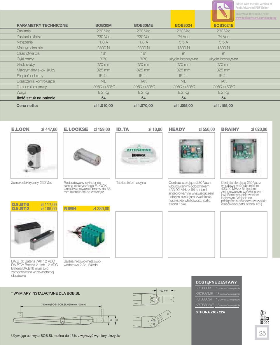 ochrony IP 44 IP 44 IP 44 IP 44 Urządzenia kontrolujące NIE TAK NIE TAK Temperatura pracy -20 C /+50 C -20 C /+50 C -20 C /+50 C -20 C /+50 C Waga 8,2 Kg 8,2 Kg 8,2 Kg 8,2 Kg Ilość sztuk na palecie