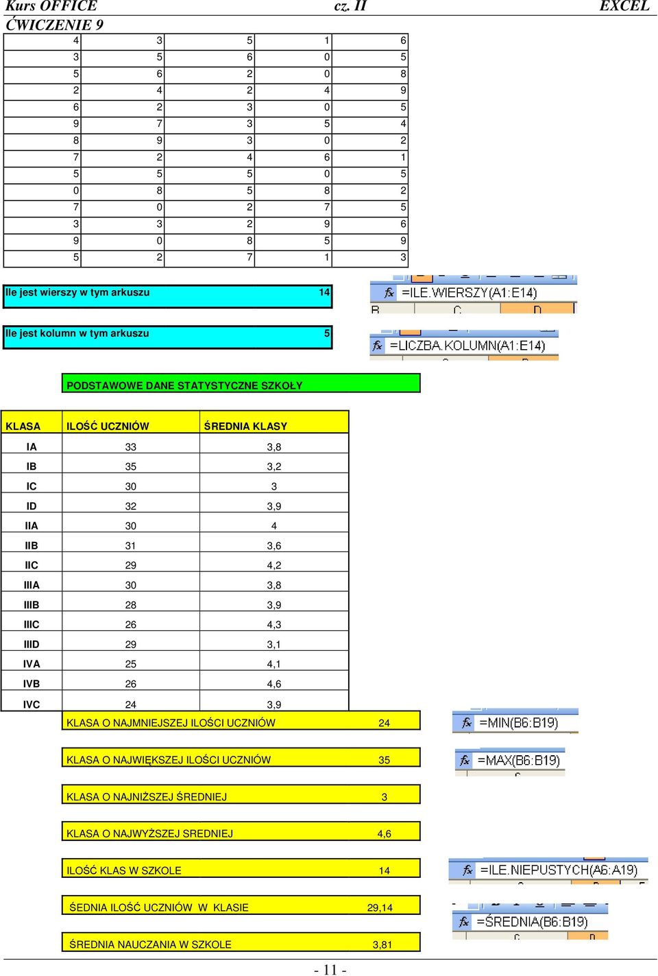 IIA 30 4 IIB 31 3,6 IIC 29 4,2 IIIA 30 3,8 IIIB 28 3,9 IIIC 26 4,3 IIID 29 3,1 IVA 25 4,1 IVB 26 4,6 IVC 24 3,9 KLASA O NAJMNIEJSZEJ ILOŚCI UCZNIÓW 24 KLASA O