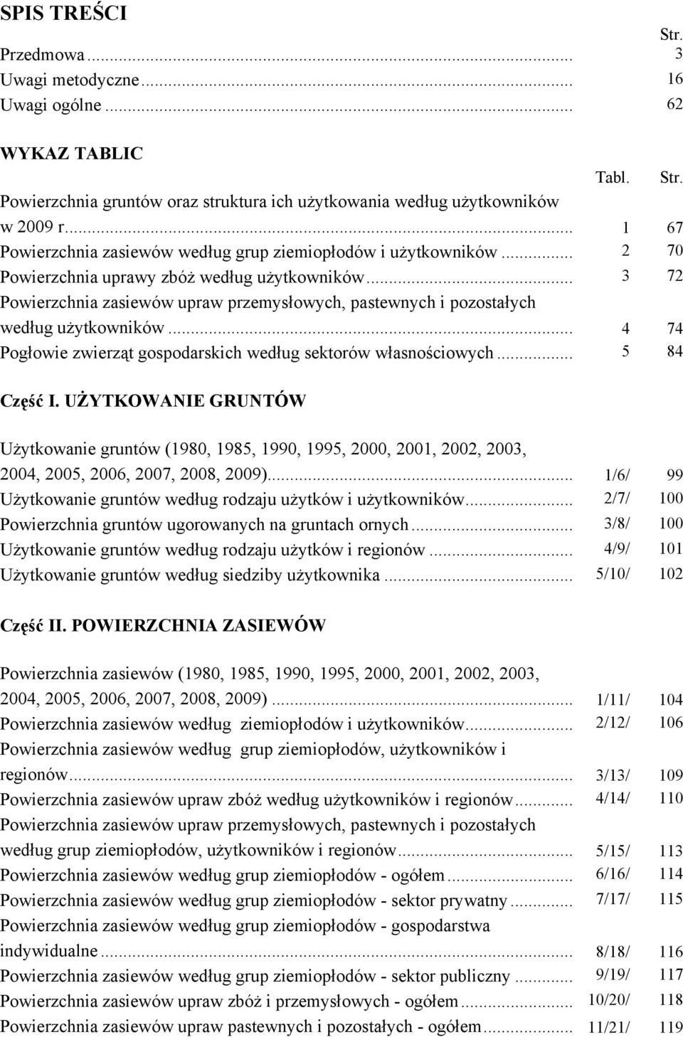 .. 3 72 Powierzchnia zasiewów upraw przemysłowych, pastewnych i pozostałych według użytkowników... 4 74 Pogłowie zwierząt gospodarskich według sektorów własnościowych... 5 84 Część I.