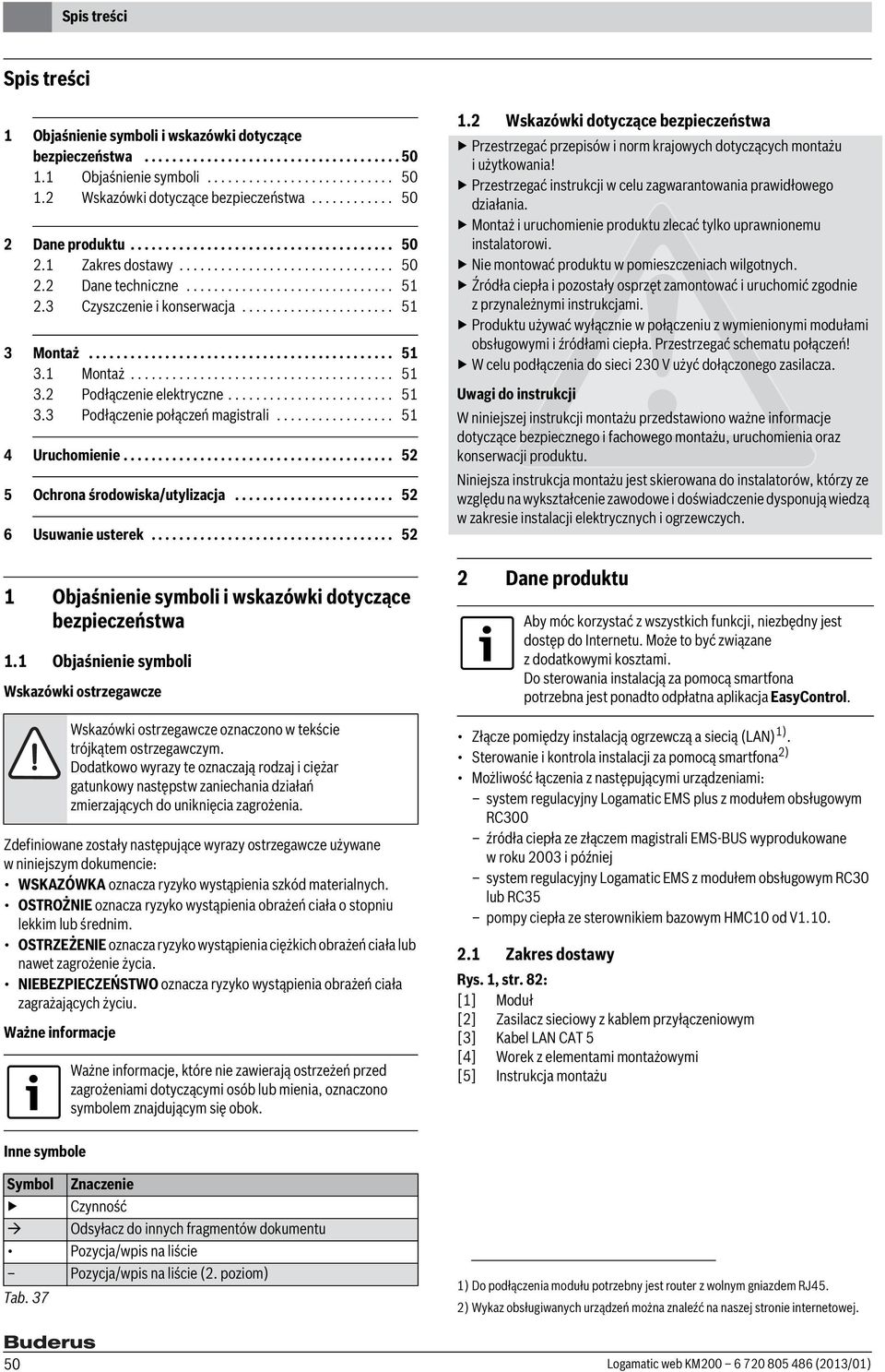 ..................... 51 3 Montaż............................................ 51 3.1 Montaż...................................... 51 3. Podłączenie elektryczne........................ 51 3.3 Podłączenie połączeń magistrali.