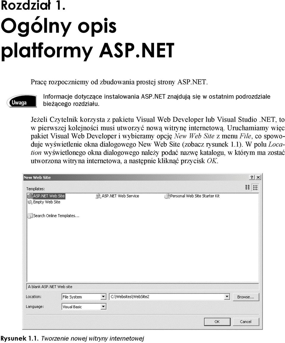 NET, to w pierwszej kolejności musi utworzyć nową witrynę internetową.