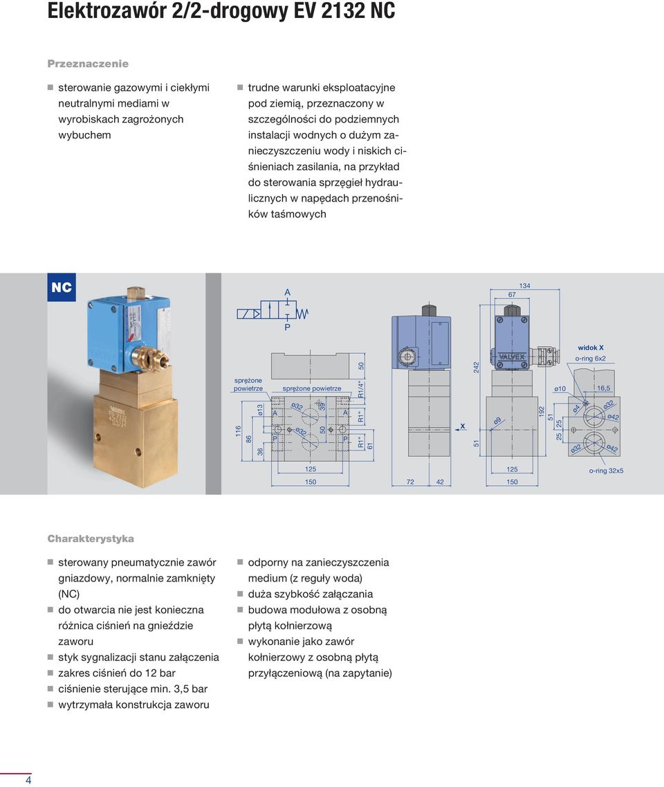 134 67 widok X o-ring 6x2 sprężone powietrze 116 50 86 242 36 ø13 sprężone powietrze ø32 ø32 50 39 R1 R1 R1/4 61 X 51 ø9 ø10 192 51 25 25 ø4 ø32 16,5 ø32 ø42 ø42 125 125 o-ring 32x5 150 72 42 150