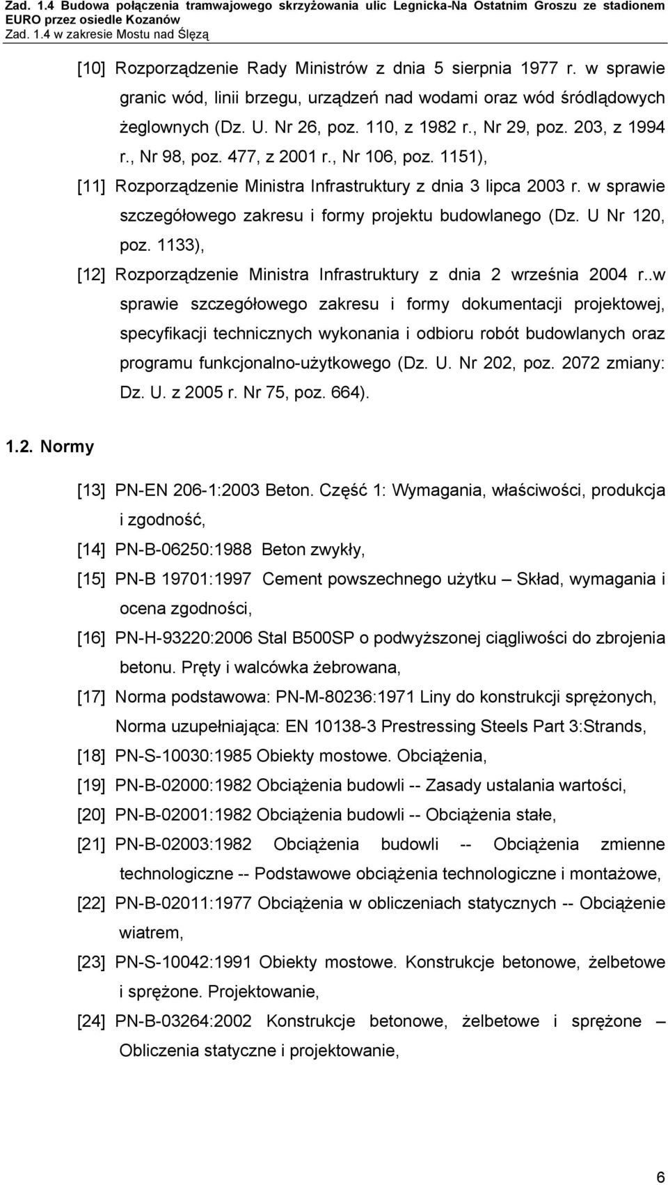 U Nr 12, poz. 1133), [12] Rozporządzenie Ministra Infrastruktury z dnia 2 września 24 r.