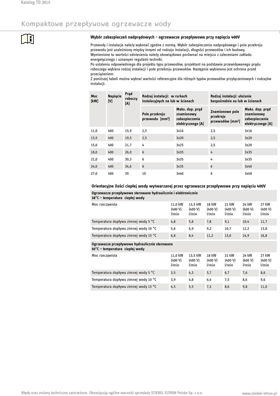 Wymienione tu wartości odniesienia należy obowiązkowo porównać na miejscu z zaleceniami zakładu energetycznego i uznanymi regułami techniki.