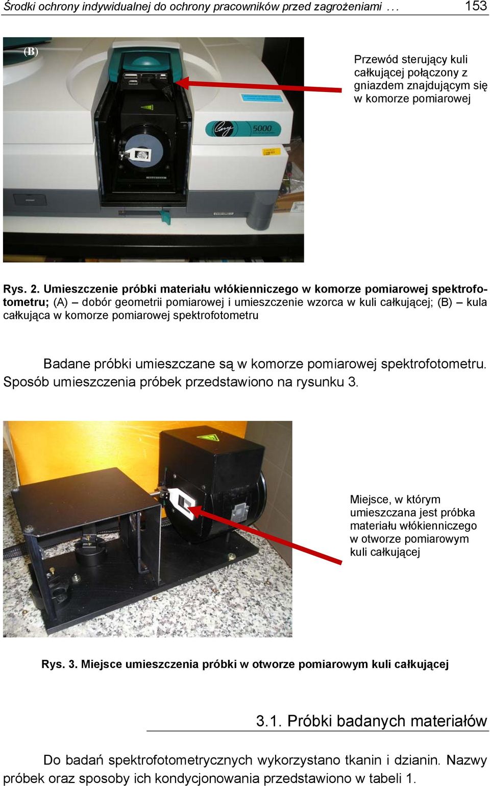 spektrofotometru Badane próbki umieszczane są w komorze pomiarowej spektrofotometru. Sposób umieszczenia próbek przedstawiono na rysunku 3.