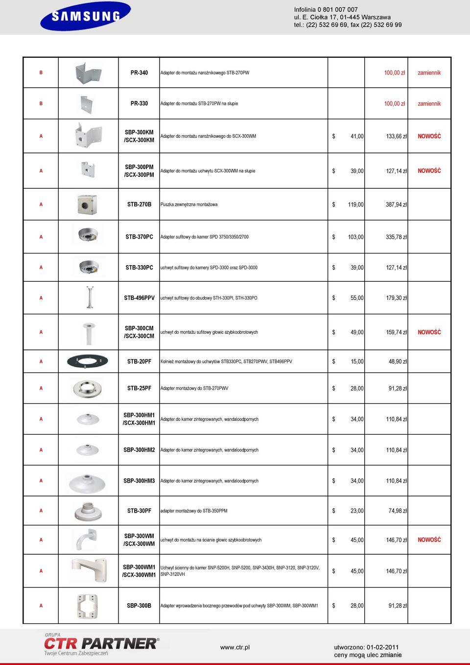 sufitowy do kamer SPD 3750/3350/2700 $ 103,00 335,78 zł STB-330PC uchwyt sufitowy do kamery SPD-3300 oraz SPD-3000 $ 39,00 127,14 zł STB-496PPV uchwyt sufitowy do obudowy STH-330PI, STH-330PO $ 55,00