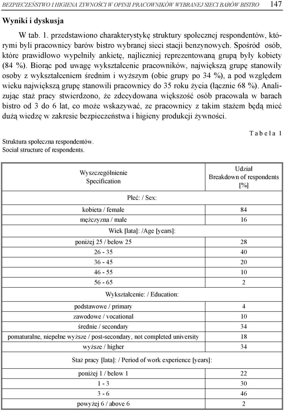 Spośród osób, które prawidłowo wypełniły ankietę, najliczniej reprezentowaną grupą były kobiety (84 %).