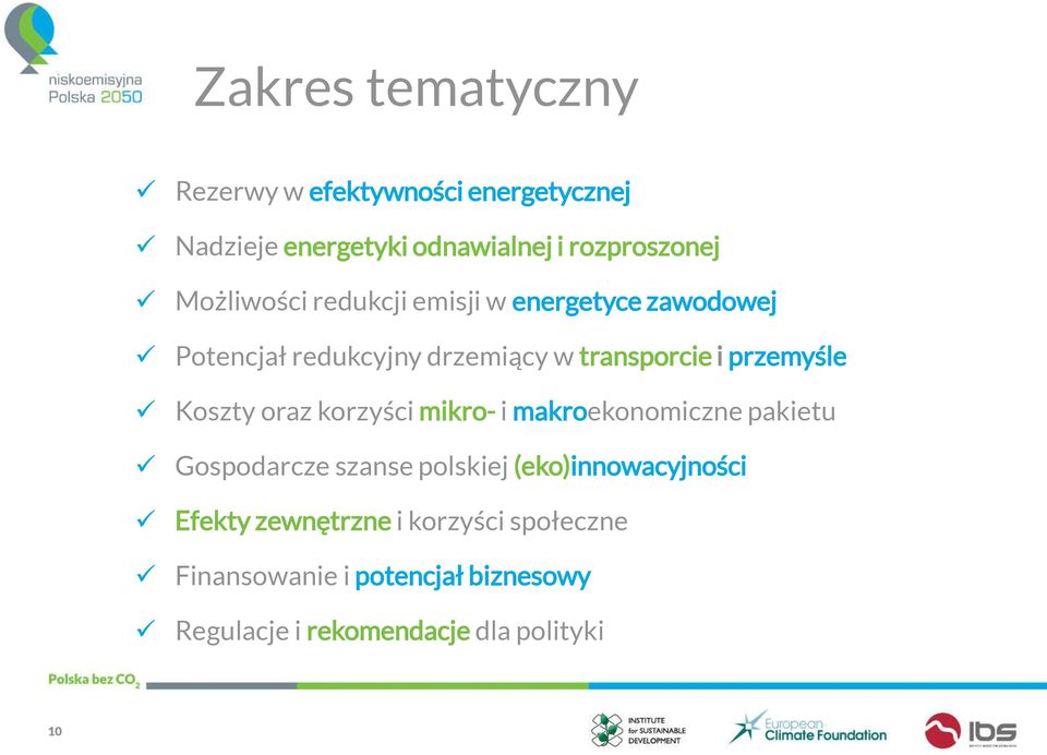 Koszty oraz korzyści mikro- i makroekonomiczne pakietu Gospodarcze szanse polskiej (eko)innowacyjności