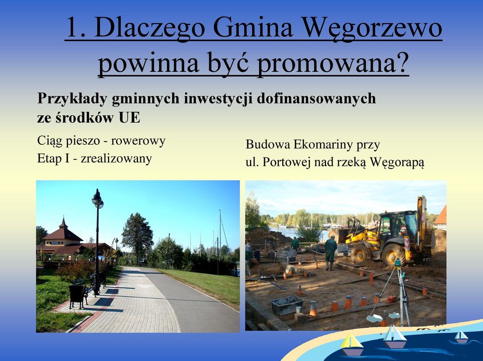 środków UE Ciąg pieszo - rowerowy Etap I -