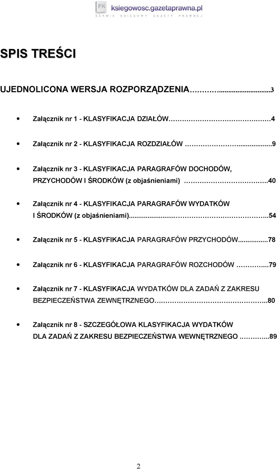 .40 Załącznik nr 4 - KLASYFIKACJA PARAGRAFÓW WYDATKÓW I ŚRODKÓW (z objaśnieniami)......54 Załącznik nr 5 - KLASYFIKACJA PARAGRAFÓW PRZYCHODÓW.