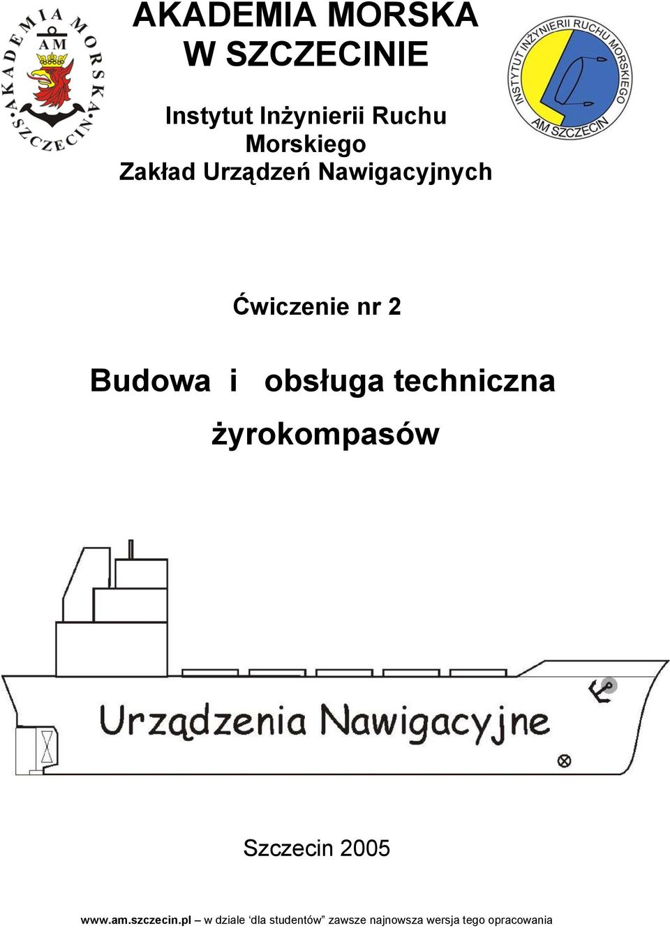 i obsługa techniczna żyrokompasów Szczecin 2005 www.am.