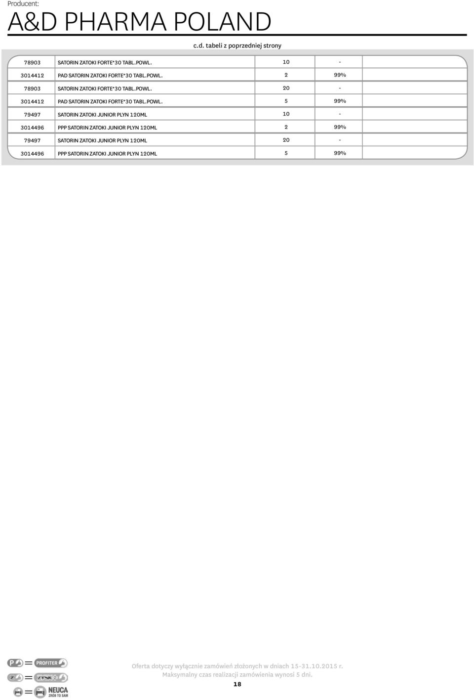 POWL. 5 99% 79497 SATORIN ZATOKI JUNIOR PLYN 120ML 10-3014496 PPP SATORIN ZATOKI JUNIOR PLYN 120ML 2 99%