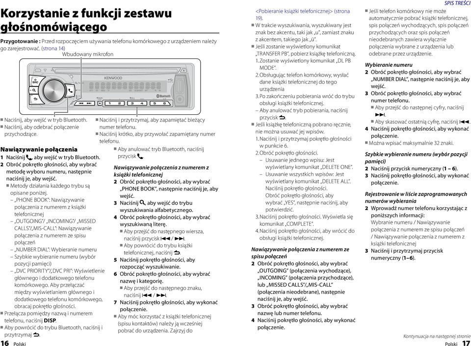 metodę wyboru numeru, następnie naciśnij je, aby wejść. Metody działania każdego trybu są opisane poniżej.