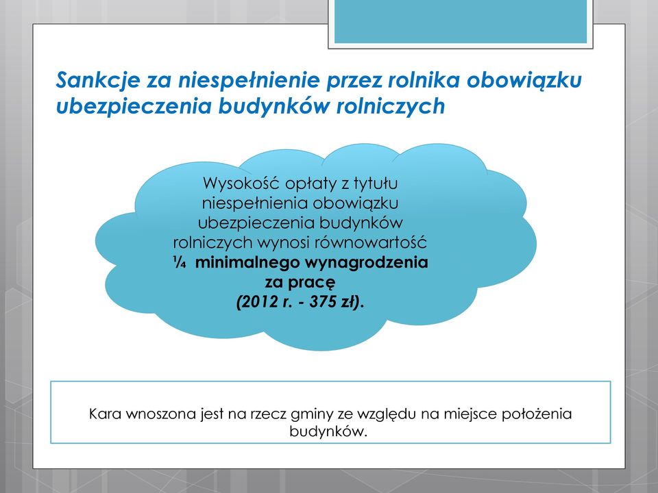 budynków rolniczych wynosi równowartość ¼ minimalnego wynagrodzenia za pracę