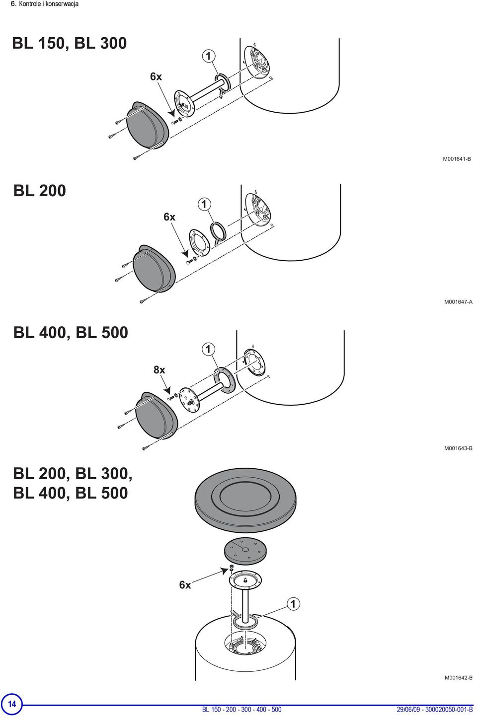 M001643-B BL 200, BL 300, BL 400, BL 500 6x 1