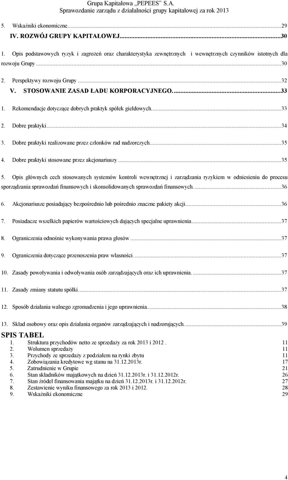 Dobre praktyki realizowane przez członków rad nadzorczych...35 4. Dobre praktyki stosowane przez akcjonariuszy...35 5.