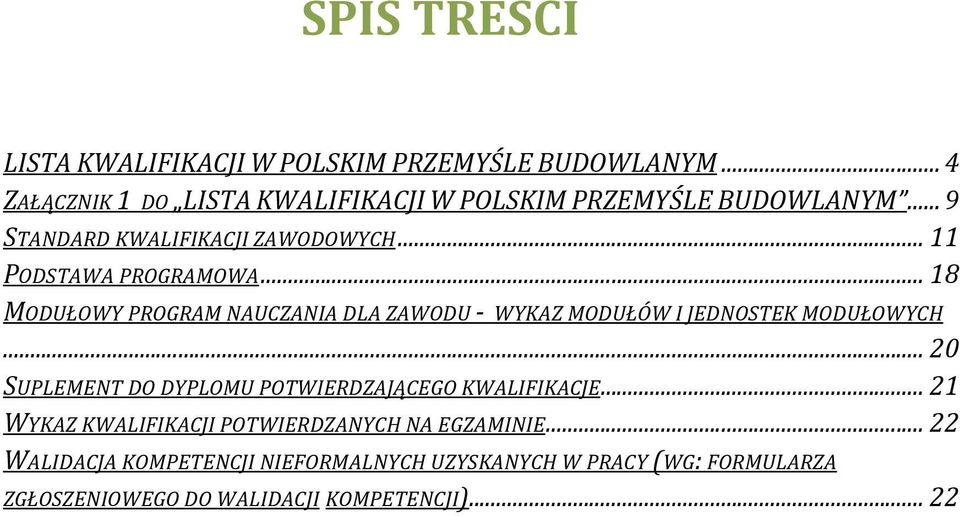 .. 11 PODSTAWA PROGRAMOWA... 18 MODUŁOWY PROGRAM NAUCZANIA DLA ZAWODU WYKAZ MODUŁÓW I JEDNOSTEK MODUŁOWYCH.