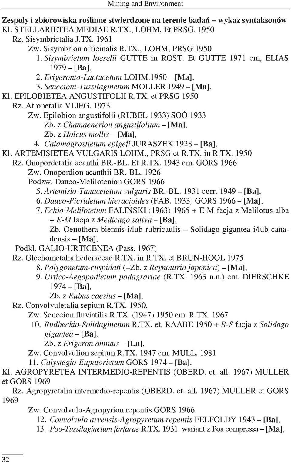 Senecioni-Tussilaginetum MOLLER 1949 [Ma], Kl. EPILOBIETEA ANGUSTIFOLII R.TX. et PRSG 1950 Rz. Atropetalia VLIEG. 1973 Zw. Epilobion angustifolii (RUBEL 1933) SOÓ 1933 Zb.