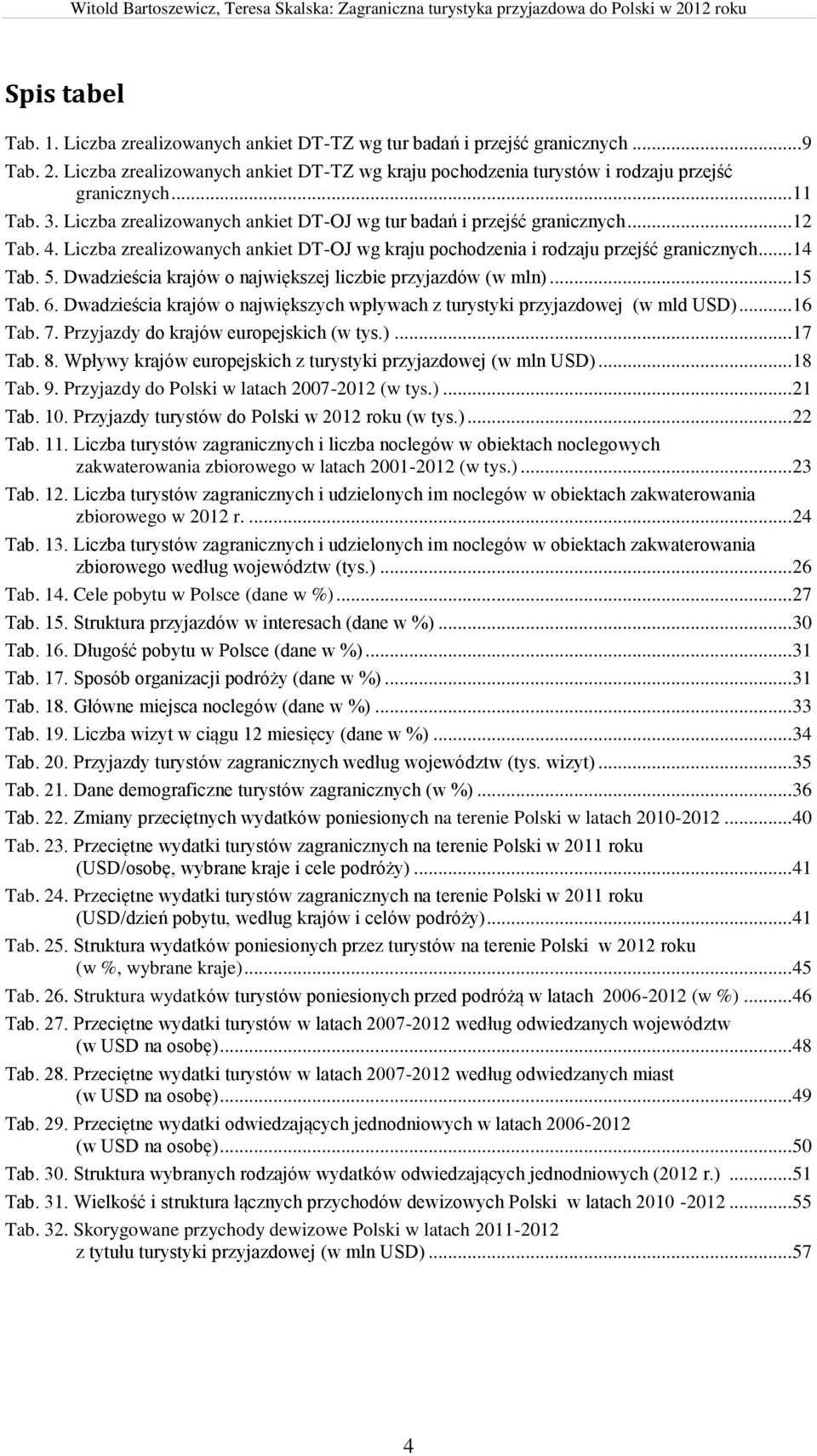 Dwadzieścia krajów o największej liczbie przyjazdów (w mln)... 15 Tab. 6. Dwadzieścia krajów o największych wpływach z turystyki przyjazdowej (w mld USD)... 16 Tab. 7.