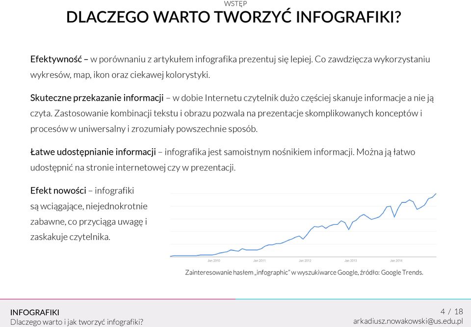 Zastosowanie kombinacji tekstu i obrazu pozwala na prezentacje skomplikowanych konceptów i procesów w uniwersalny i zrozumiały powszechnie sposób.