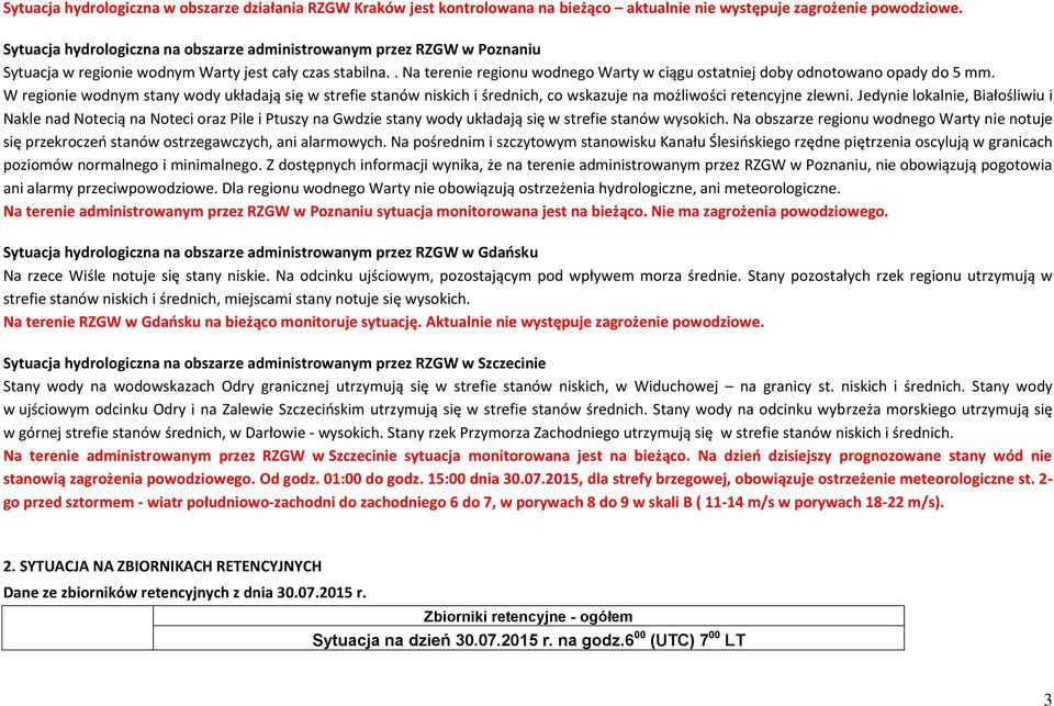 . Na terenie regionu wodnego Warty w ciągu ostatniej doby odnotowano opady do 5 mm.