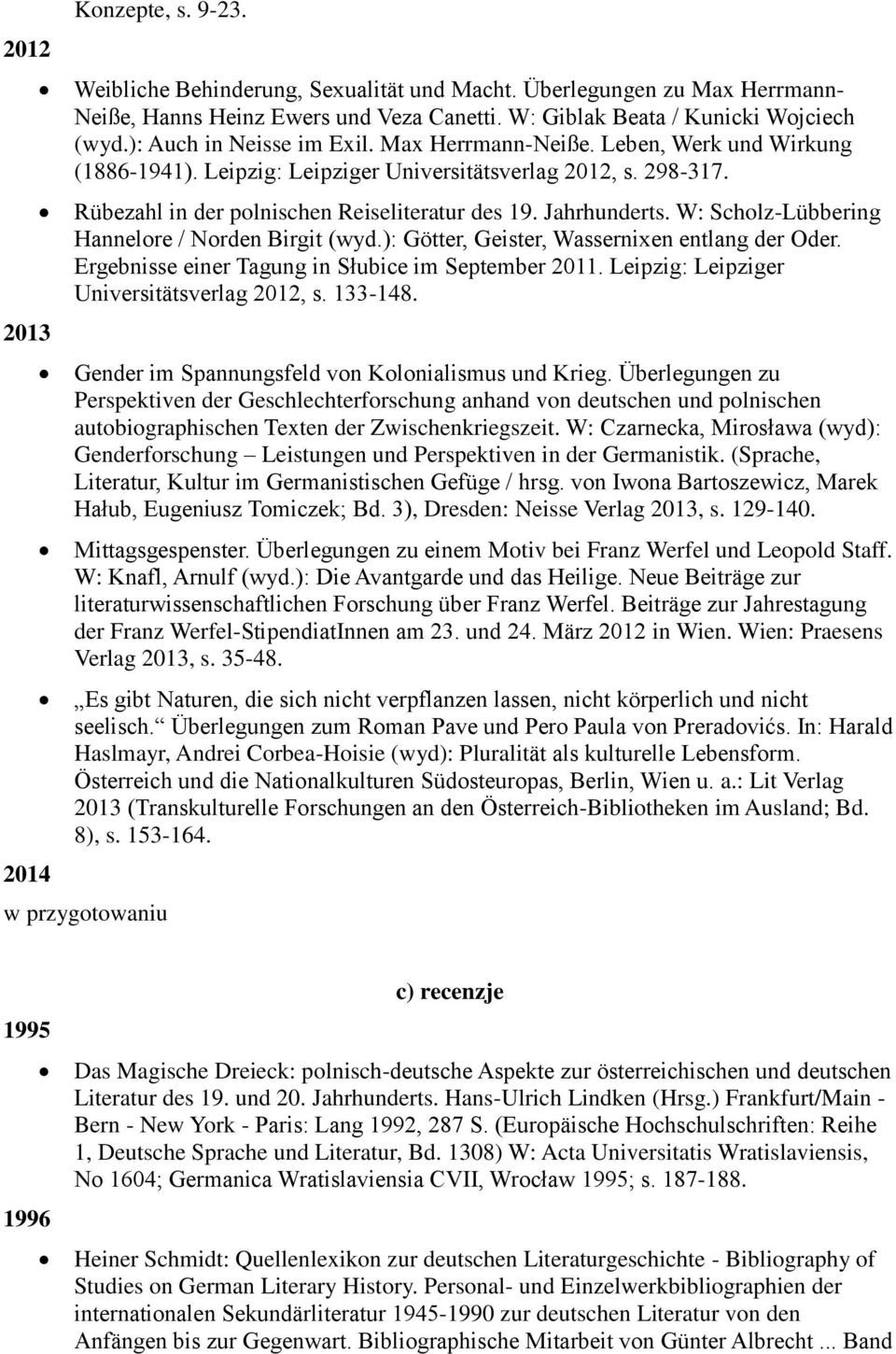 Jahrhunderts. W: Scholz-Lübbering Hannelore / Norden Birgit (wyd.): Götter, Geister, Wassernixen entlang der Oder. Ergebnisse einer Tagung in Słubice im September 2011.