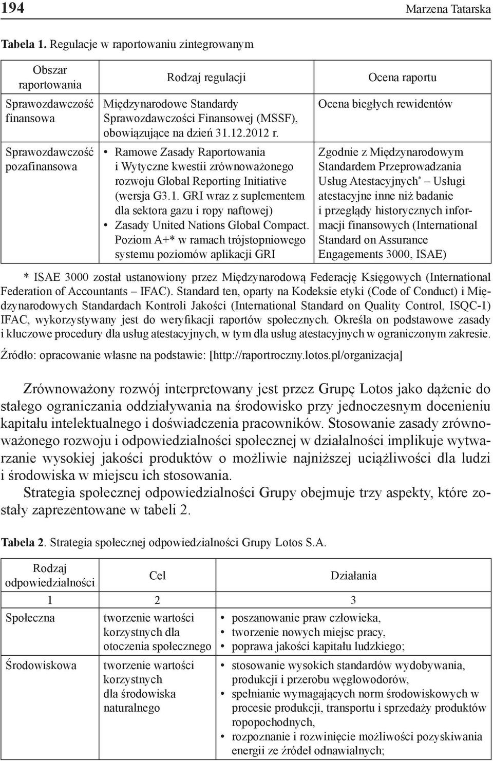 obowiązujące na dzień 31.12.2012 r. Ramowe Zasady Raportowania i Wytyczne kwestii zrównoważonego rozwoju Global Reporting Initiative (wersja G3.1. GRI wraz z suplementem dla sektora gazu i ropy naftowej) Zasady United Nations Global Compact.