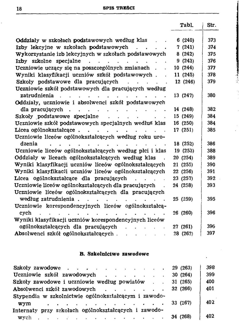 10 (244) 377 W yniki k lasyfik acji uczniów szkół podstaw ow ych. 11 (245) 378 Szkoły podstaw ow e dla pracujących.