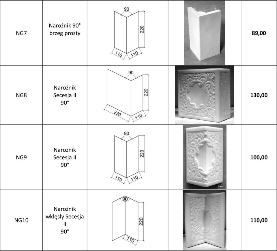 NG9 Narożnik Secesja II 90 100,00