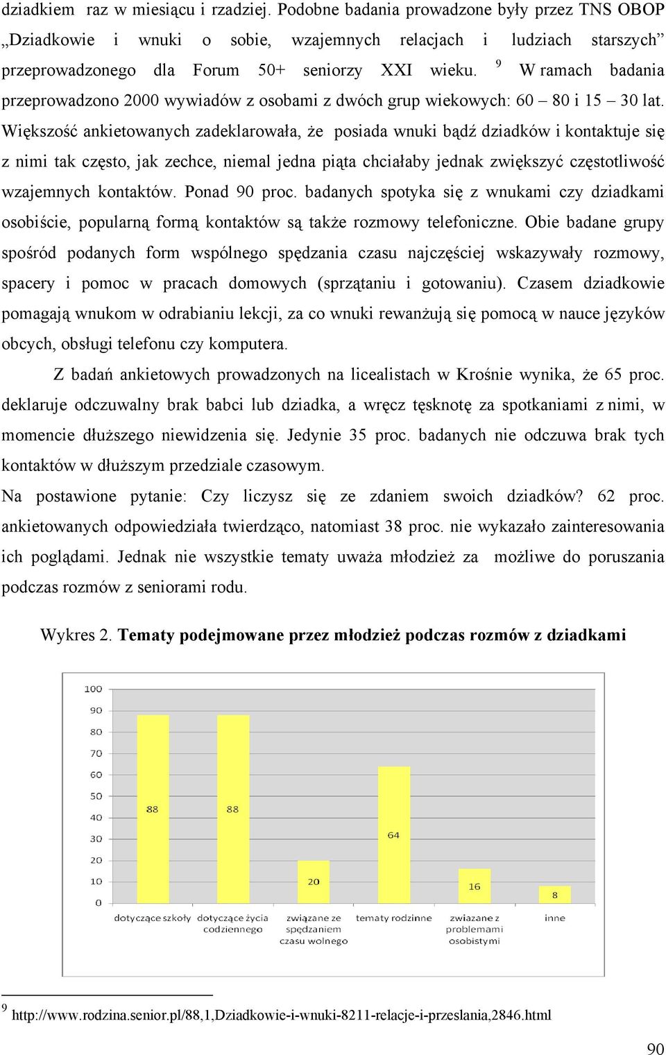 9 W ramach badania przeprowadzono 2000 wywiadów z osobami z dwóch grup wiekowych: 60 80 i 15 30 lat.