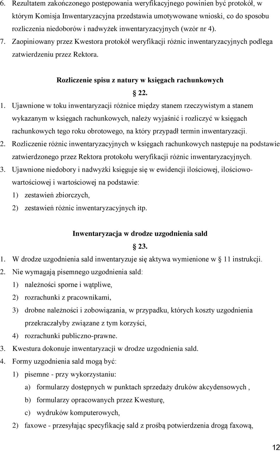 Rozliczenie spisu z natury w księgach rachunkowych 22. 1.