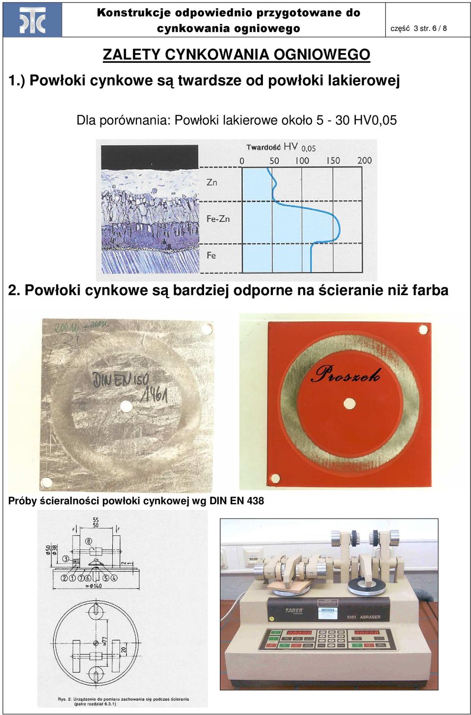 porównania: Powłoki lakierowe około 5-30 HV0,05 2.