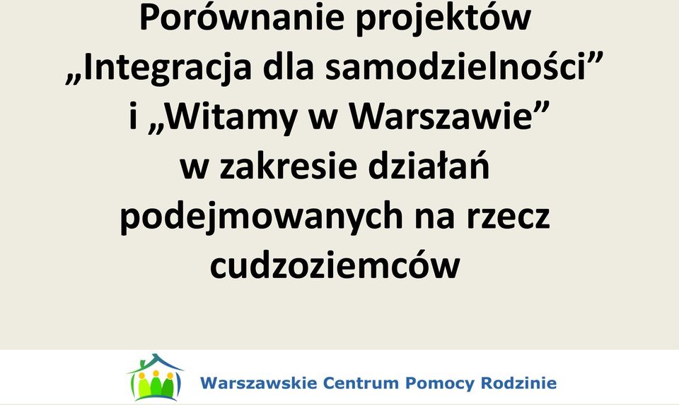 Warszawie w zakresie działań