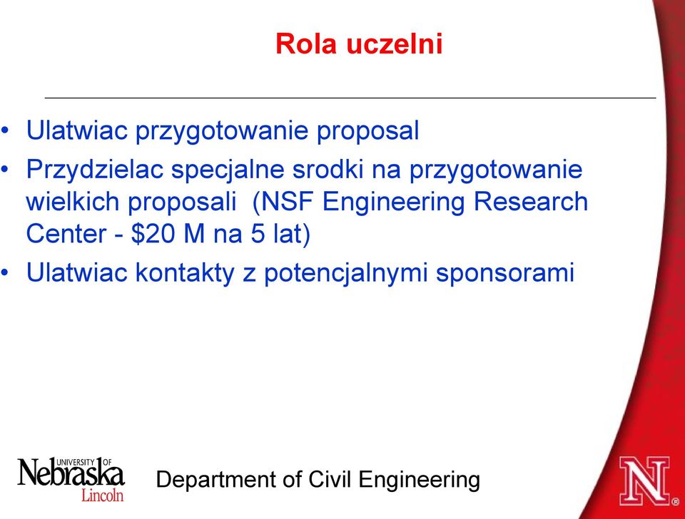 wielkich proposali (NSF Engineering Research Center