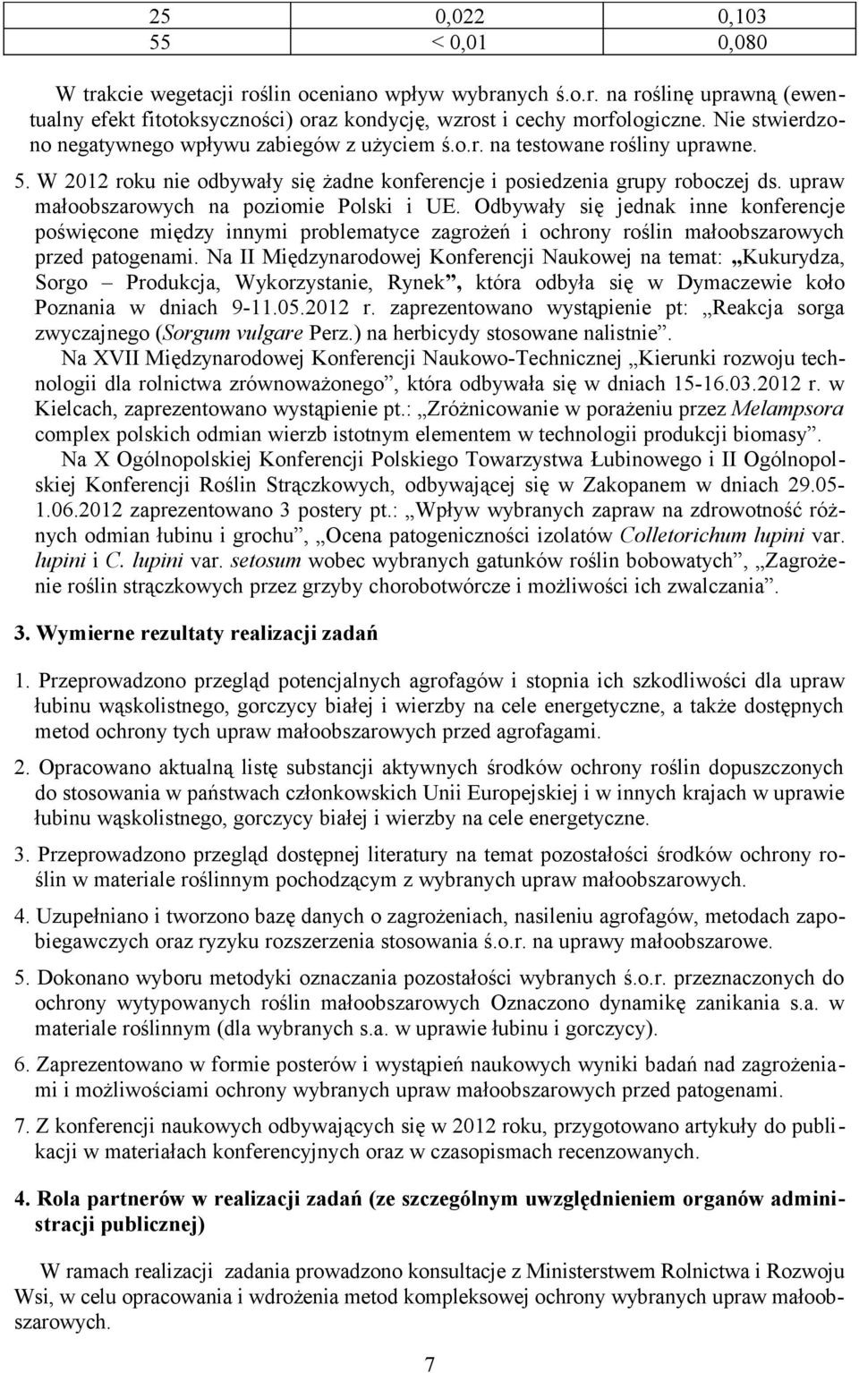 upraw małoobszarowych na poziomie Polski i UE. Odbywały się jednak inne konferencje poświęcone między innymi problematyce zagrożeń i ochrony roślin małoobszarowych przed patogenami.