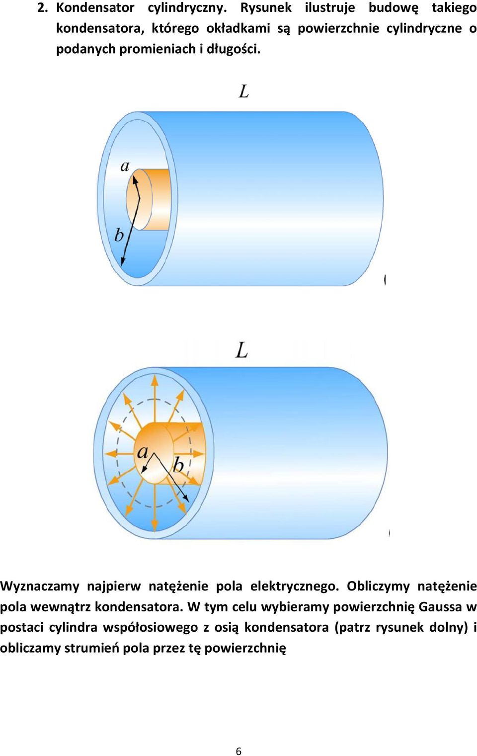 elektrycznego Obliczymy natężenie pola wewnątrz kondensatora W tym celu wybieramy powierzchnię Gaussa w