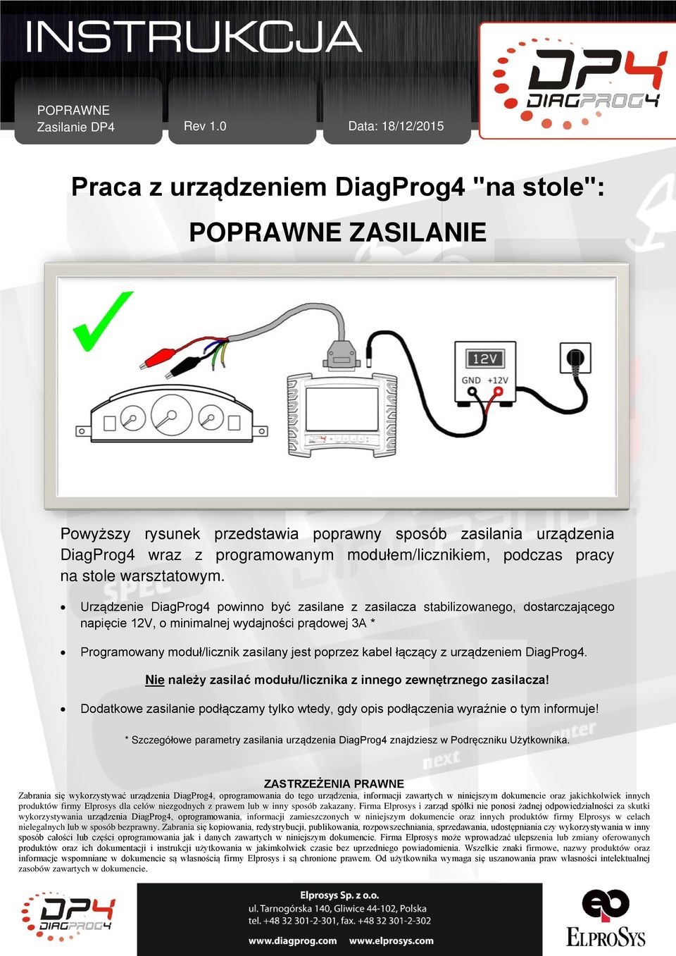 modułem/licznikiem, podczas pracy na stole warsztatowym.