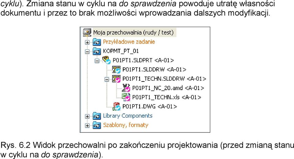 własności dokumentu i przez to brak możliwości wprowadzania