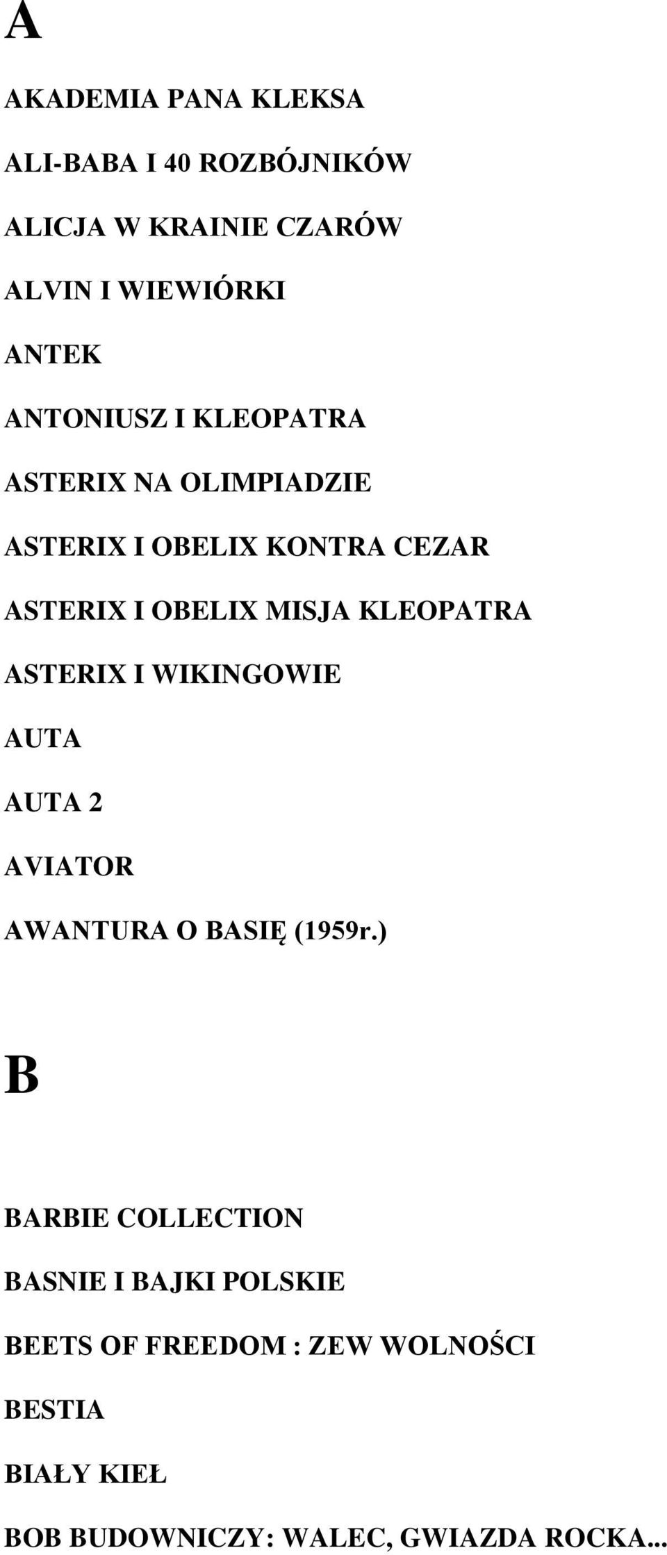 KLEOPATRA ASTERIX I WIKINGOWIE AUTA AUTA 2 AVIATOR AWANTURA O BASIĘ (1959r.