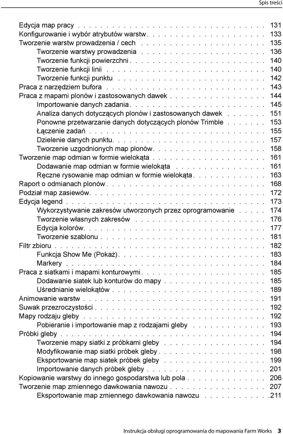 ......................... 142 Praca z narzędziem bufora............................ 143 Praca z mapami plonów i zastosowanych dawek................. 144 Importowanie danych zadania.