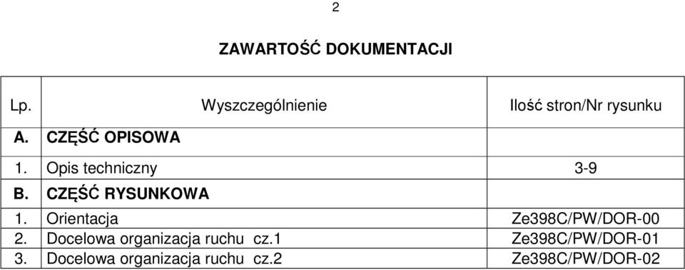 Opis techniczny 3-9 B. CZĘŚĆ RYSUNKOWA 1.