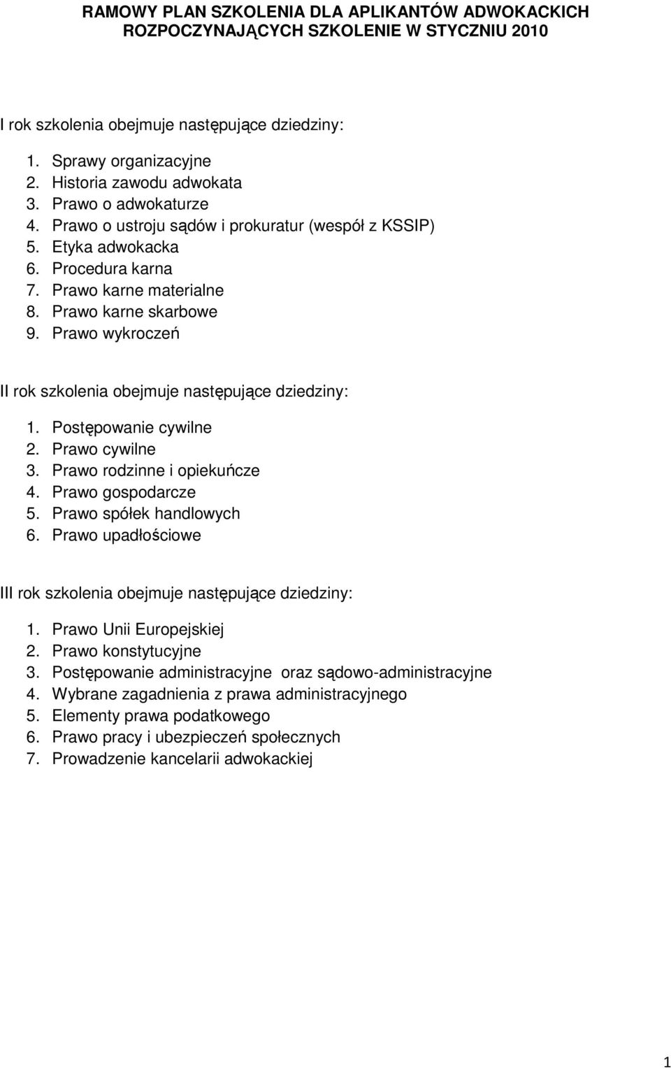 Prawo wykroczeń II rok szkolenia obejmuje następujące dziedziny: 1. Postępowanie cywilne 2. Prawo cywilne 3. Prawo rodzinne i opiekuńcze 4. Prawo gospodarcze 5. Prawo spółek handlowych 6.