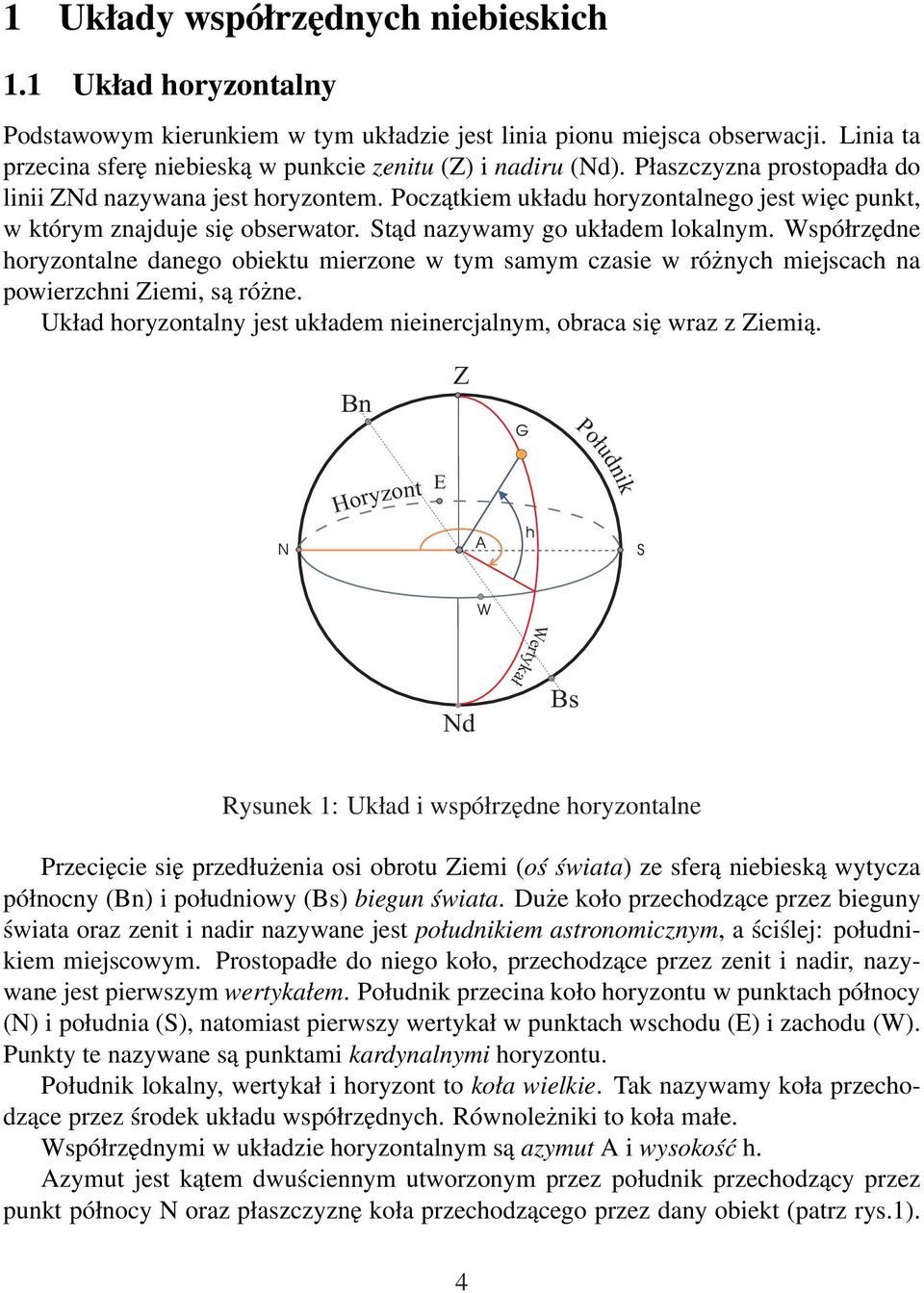 Początkiem układu horyzontalnego jest więc punkt, w którym znajduje się obserwator. Stąd nazywamy go układem lokalnym.