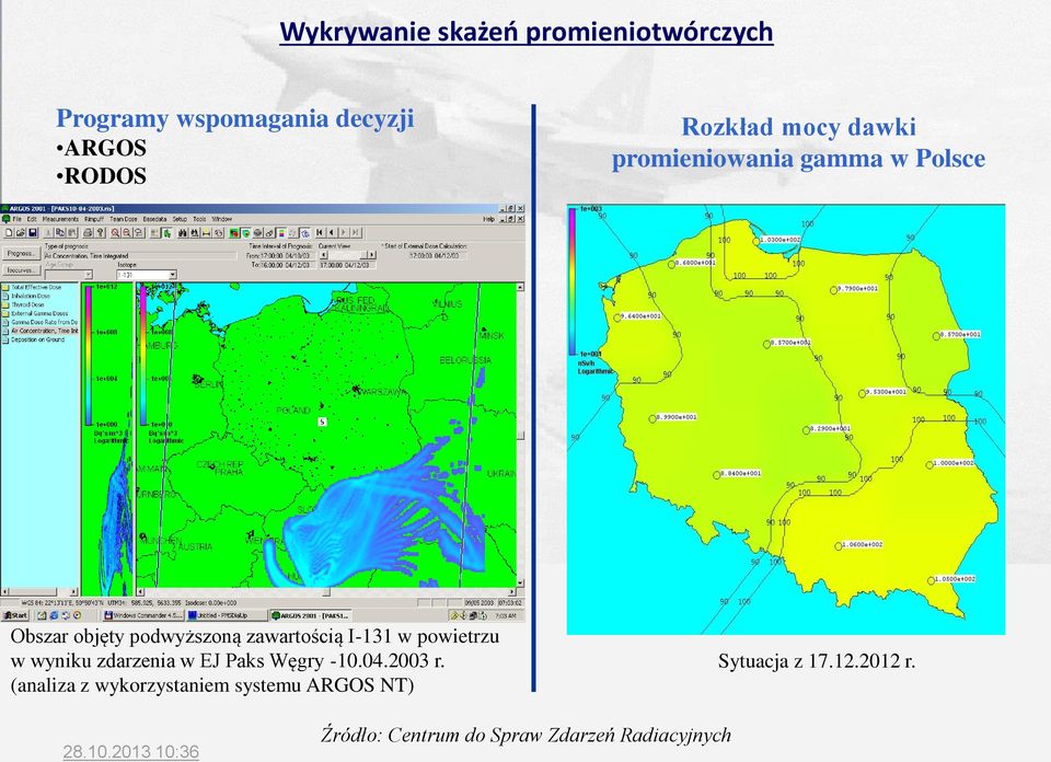 powietrzu w wyniku zdarzenia w EJ Paks Węgry -10.04.2003 r.