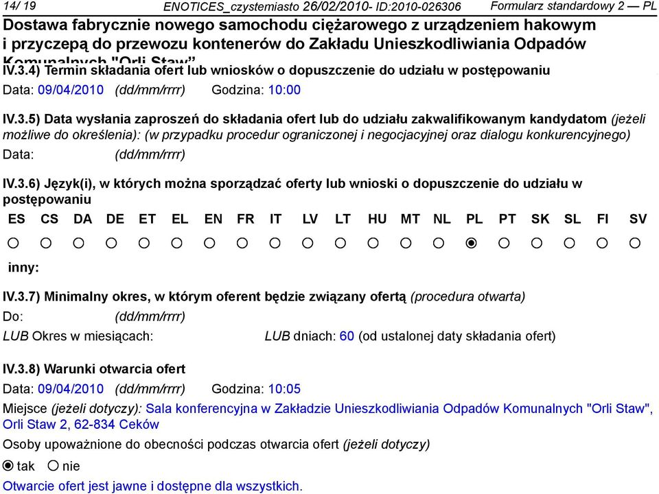 konkurencyjnego) Data: (dd/mm/rrrr) IV.3.