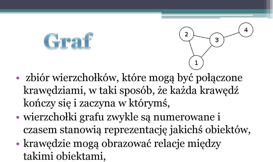 wierzchołki grafu zwykle są numerowane i czasem stanowią