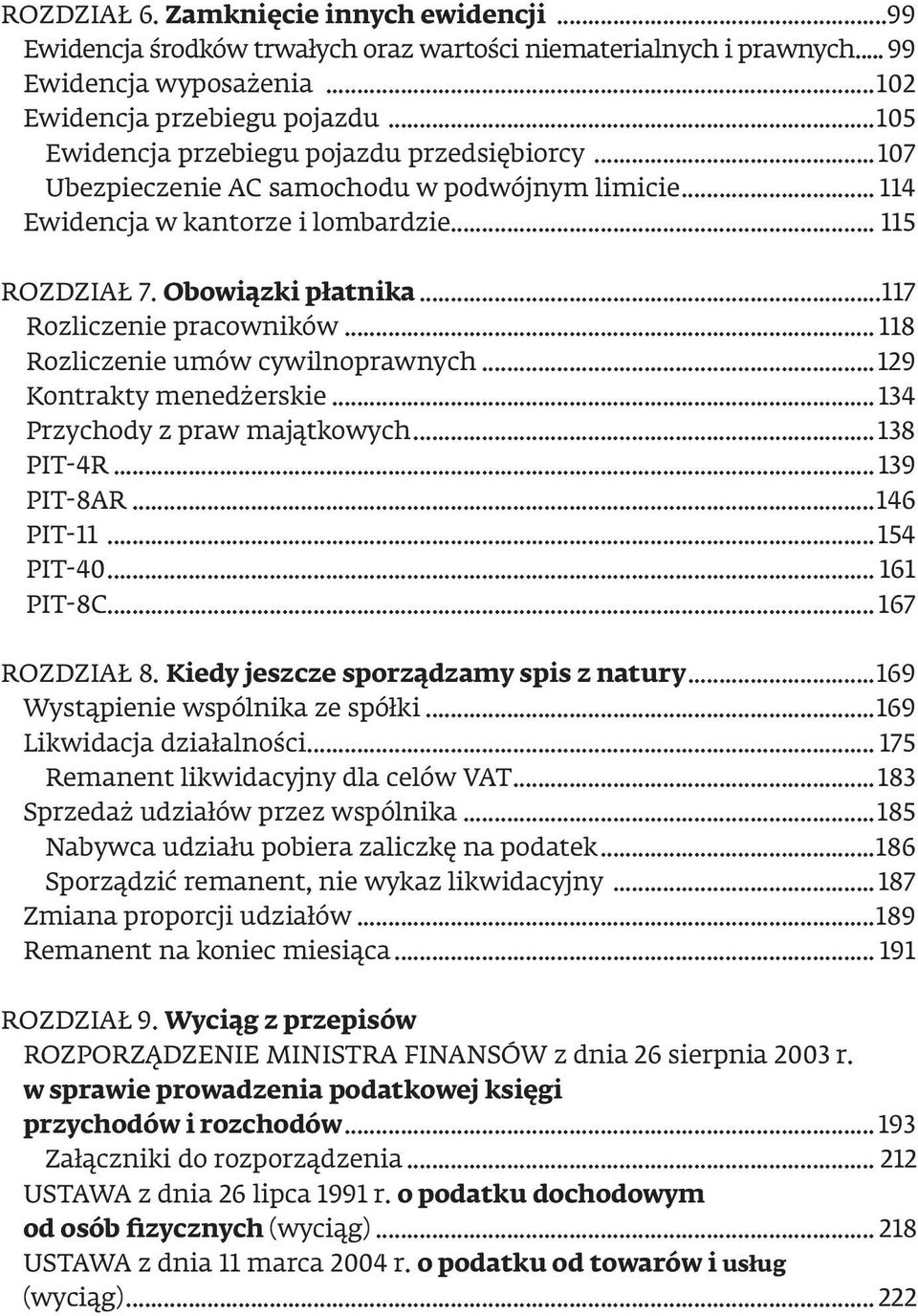 ..117 Rozliczenie pracowników... 118 Rozliczenie umów cywilnoprawnych...129 Kontrakty menedżerskie... 134 Przychody z praw majątkowych...138 PIT-4R...139 PIT-8AR...146 PIT-11...154 PIT-40... 161 PIT-8C.